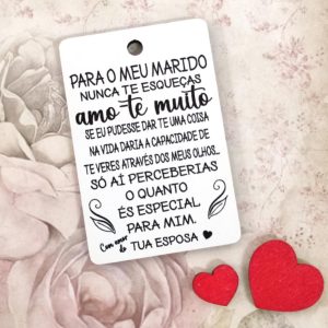 Placa para Porta chaves em mdf - Para o meu marido