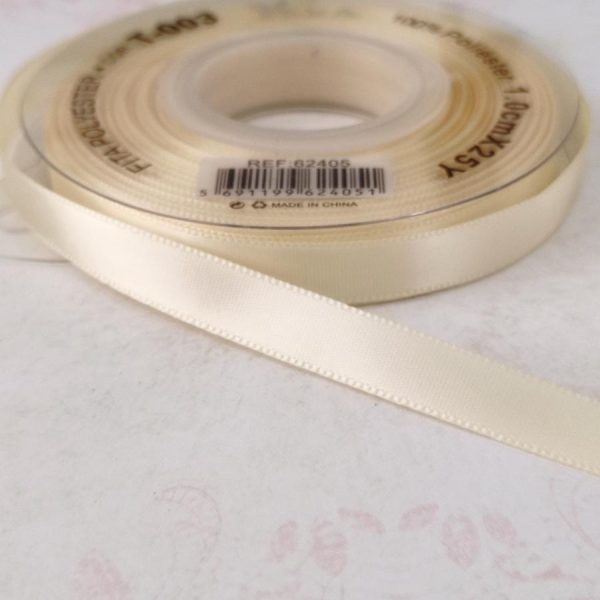 Fita cetim beje brilhante - 10mm