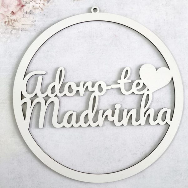 Aro para caça sonhos - Adoro-te Madrinha - 20 cm