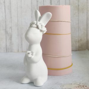 Molde em silicone - Coelho com coroa de flores --3D