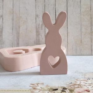 Molde em silicone - Coelho com coração -ALTO