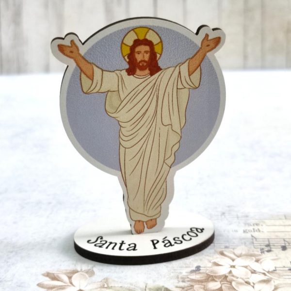 Cruz com base em mdf - Santa Pascoa - Estampado
