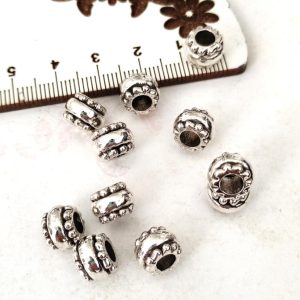 Separador em metal - Prateadas - 8mm/furo 5 mm