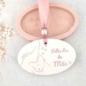 Molde em silicone - Oval- Feliz dia mãe