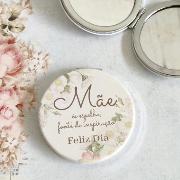 Espelho de bolso Mãe Feliz Dia