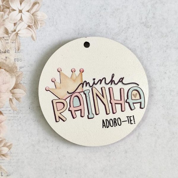 Placa para Porta chaves em mdf - Minha rainha, adoro-te!