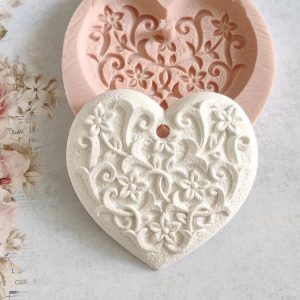 Molde em silicone, Coração arabescos
