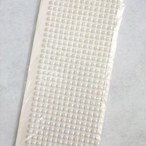 Autocolantes meia perola - Branco - 6mm