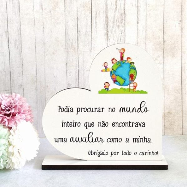 Troféu em mdf- coração - Auxiliar
