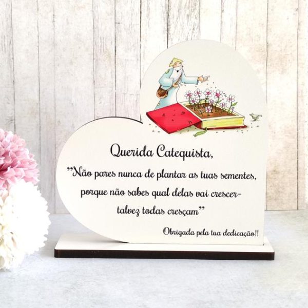 Troféu em mdf- coração - Catequista