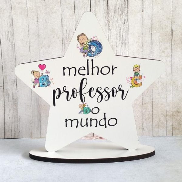 Troféu em mdf- estrela - Professor