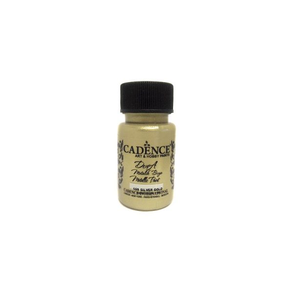 Tinta Acrílica metalizada 50 ml- CADENCE DORA Oro Plateado 159