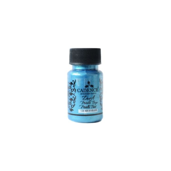 Tinta Acrílica metalizada 50 ml- CADENCE DORA Azul 134