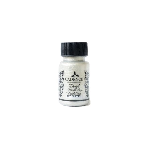 Tinta Acrílica metalizada 50 ml- CADENCE DORA Platino 137