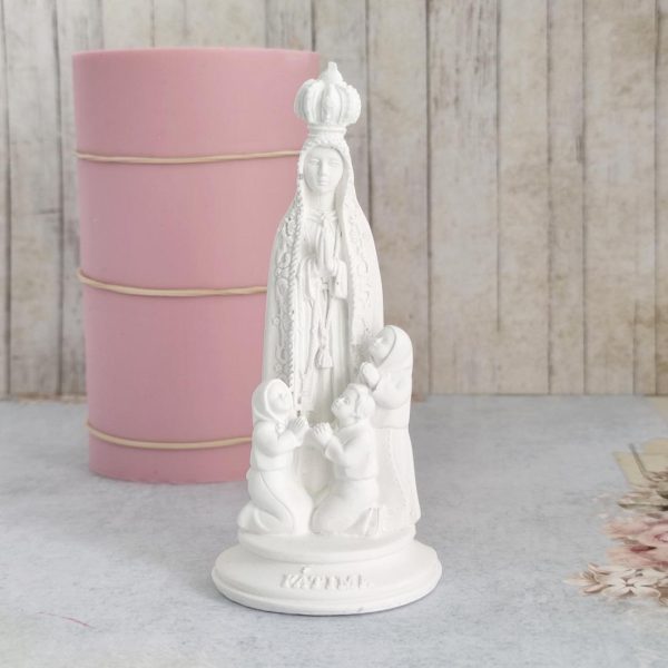 Molde em silicone - Nossa senhora de Fátima c/pastorinhos 10 cm /3D