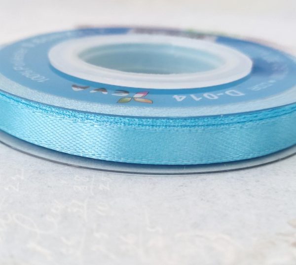 Fita cetim azul brilhante - 6mm