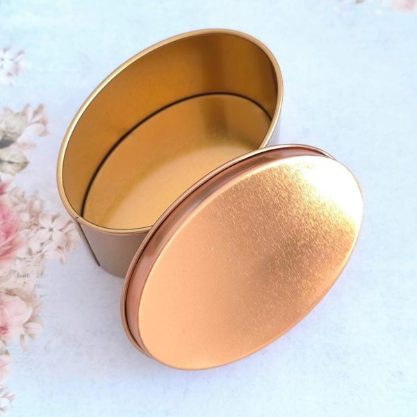Caixa metal oval - Dourada - 8,5x5,6 cm