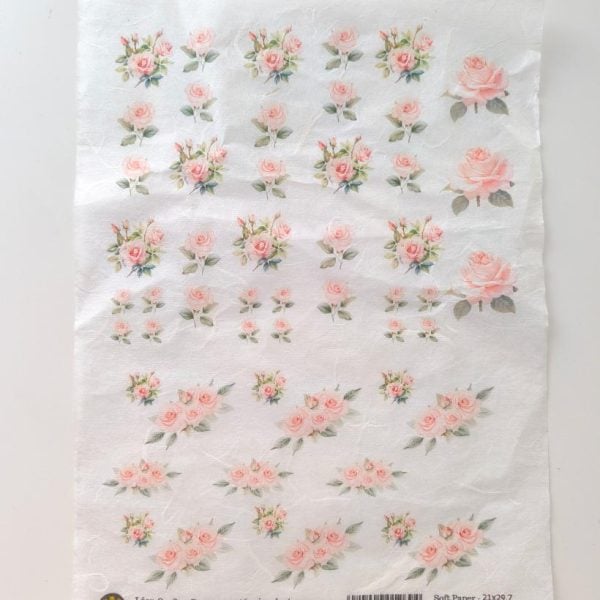 Papel de Arroz- Rosas 21x29.7 cm