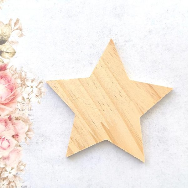 Base em madeira natural - Estrela - 0,5x15 cm