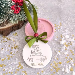 Molde em silicone -Carro -Feliz Natal