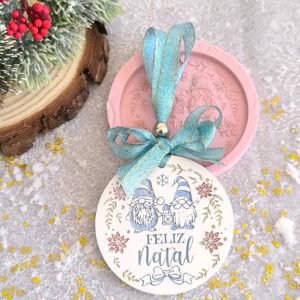 Molde em silicone -Gnomos Feliz Natal