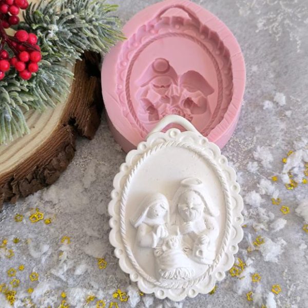 Molde em silicone -Base oval com Presépio