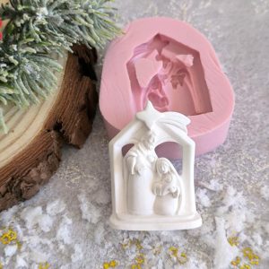 Molde em silicone -mini cabana com Sagrada Família