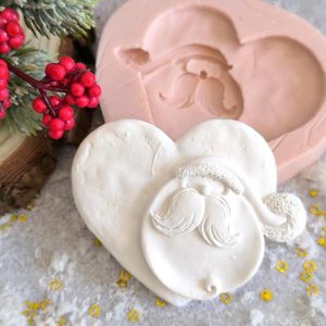 Molde em silicone -Coração com pai natal
