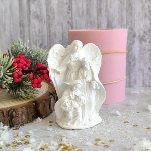Molde em silicone 3D- Anjo com Sagrada Família