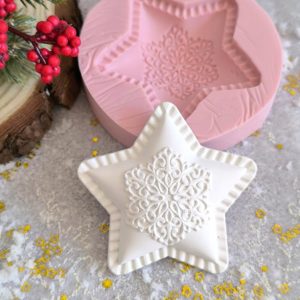 Molde em silicone -Estrela ""floco""