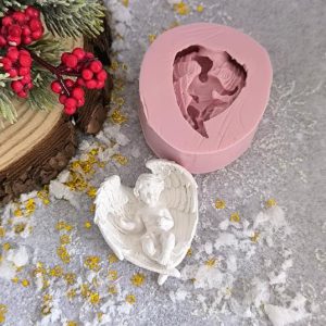 Molde em silicone -Menino Jesus em asa (peq)
