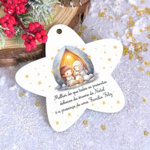 Estrela mdf - "Melhor do que todos os presentes..." 10 cm