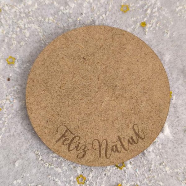 Base redonda em mdf - Feliz Natal - 6cm