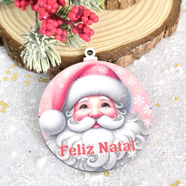 Bola de Natal em mdf - Pai Natal (mod. 1)