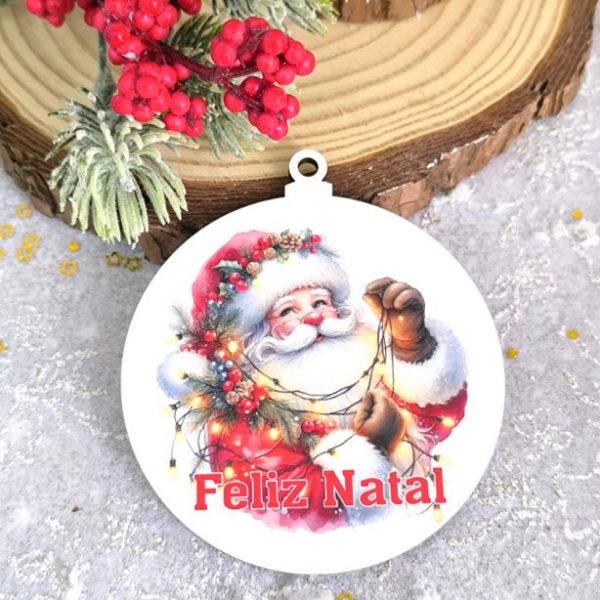 Bola de Natal em mdf - Pai Natal (mod. 3)