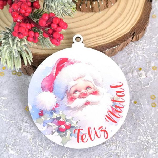Bola de Natal em mdf - Pai Natal (mod. 2)