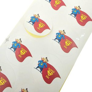 Autocolantes formato circular - Super Pai