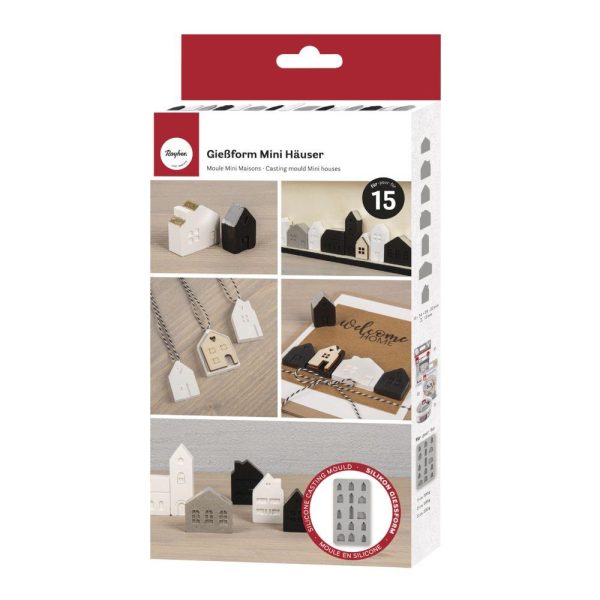 Molde em silicone RAYHER, Mini Casas