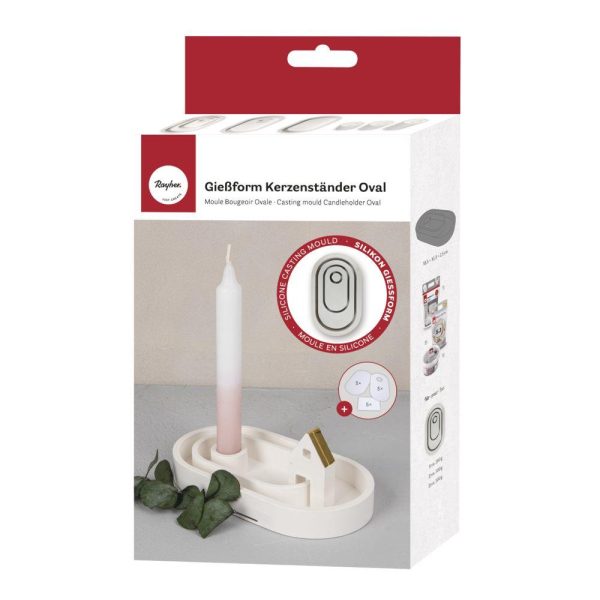 Molde em silicone RAYHER, Suporte velas - Oval