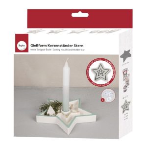 Molde em silicone RAYHER, Suporte velas - Estrela