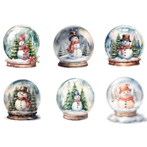 Papel Transfer - Globos de Neve - 20x28cm