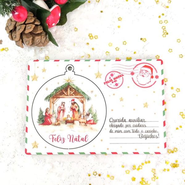 Postal com Bola destacável - Feliz Natal - Auxiliar