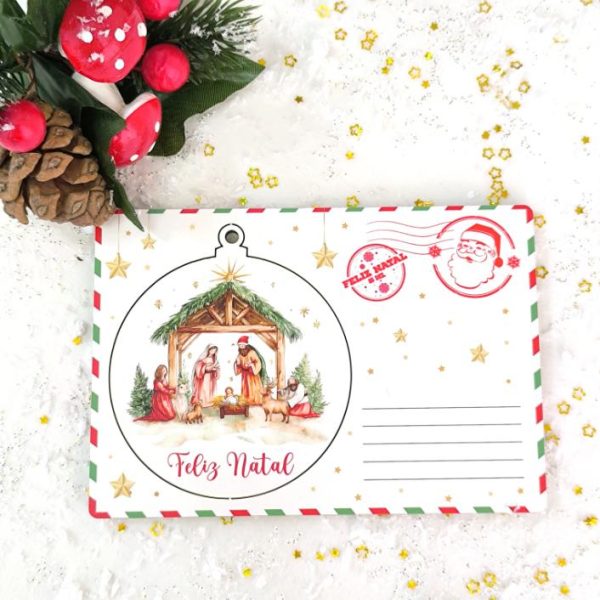 Postal com Bola destacável - Feliz Natal