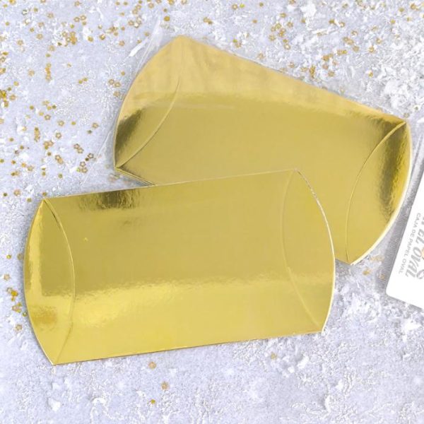 Caixa cartolina oval - Dourada - 16x10,5cm - PACK 5 UNID