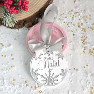 Molde em silicone, Feliz Natal -Flocos