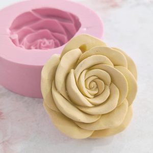Molde em silicone -Rosa com furo