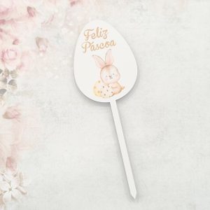 Espeto em mdf- Coelhinho -cor laranja
