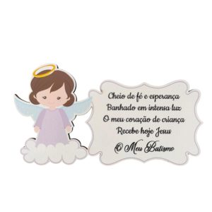 Base em mdf com íman -O meu Batismo -Menina