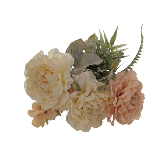 Ramo de flores em tecido- Tons Creme