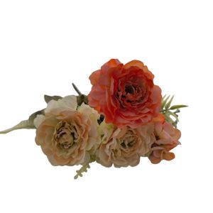 Ramo de flores em tecido- Tons laranja